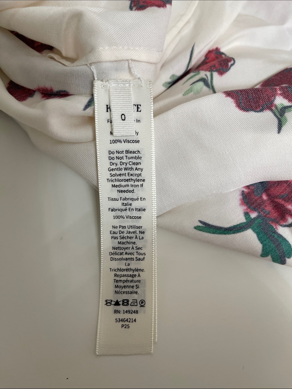 KHAITE Cream Midi Slip Dress with Red Rose Print - Picture 9 of 10